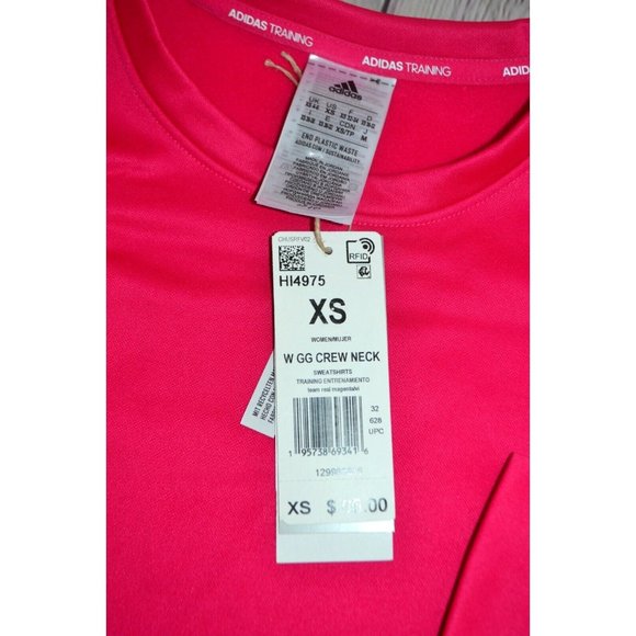 ADIDAS TRAINING Women's Aeroready GG Crewneck Sweatshirt‎ SIZE XS Pink NWT - Picture 8 of 8